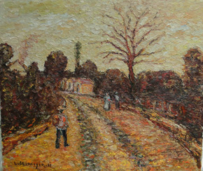 The Artist Adalberto Lütkemeyer, Entrada de vilarejo-óleo-64x75 cm. Price USD 840