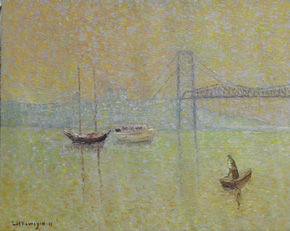 The Artist Adalberto Lütkemeyer, Baía sul(neblina)-óleo-65x81 cm. Price USD 960 