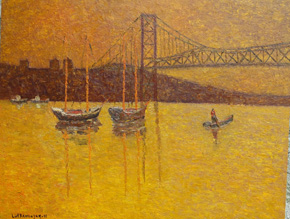 The Artist Adalberto Lütkemeyer, Baía sul-óleo-80x100 cm. Price USD 1200