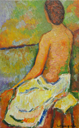 The Artist Adalberto Lütkemeyer, Após o banho-óleo-80x50 cm. Price USD 960 