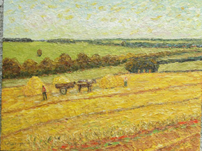 The Artist Adalberto Lütkemeyer, Campesinos ao trabalho-óleo-67x86 cm. Price USD 840 