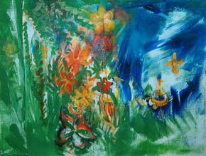 Am Meeresufer, 100 x 80 cm., Acryl on canvas, Preis 630 EUR 