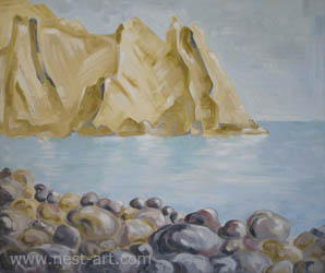 Die Malerin Margarita Dragiev, Distance lends Enchantment, 55/46cm, oil on canvas, Price: EUR 550 