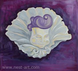 Die Malerin Margarita Dragiev, The magical world of Serenity, 55/50cm, oil on canvas, Price: EUR 880