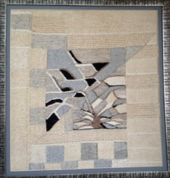 Die Malerin Maria Koleva, Wei&szlig;er Zauber(2010),	90/90 cm., Textil, 