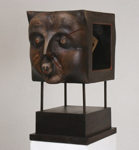 Der K�nstler Nikolai Zlatanov- Kaio, Antagonismus, 51/60 cm., Nu�baum, Preis: EUR 700.