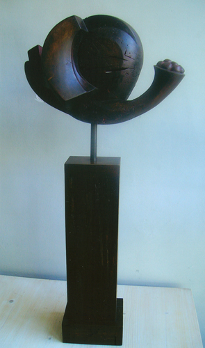 Der K�nstler Nikolai Zlatanov- Kaio, Absichte, 45/80 cm., Nu�baum / Kirschbaum, Preis: EUR 600