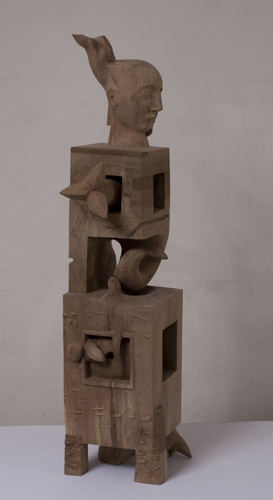 Der K�nstler Nikolai Zlatanov- Kaio, Die Sachen in mir, 80 cm., Nu�baum, Preis: EUR 900