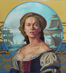 &bdquo;Die Frau des Admirals&ldquo;, 56,8 x 62,4 cm, &Ouml;l auf Leinwand