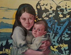 &bdquo;Thrakische Fl&uuml;chtlinge, 1913&ldquo; 73 x 57 cm &Ouml;l auf Leinwand