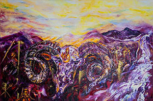 "Um eine unsichtbare Barriere zu durchbrechen", &Ouml;il, 120/ 80 cm.